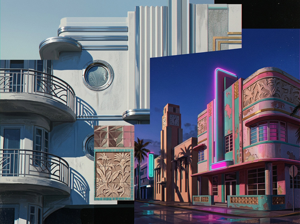 Colagem art déco · ao amanhecer 2