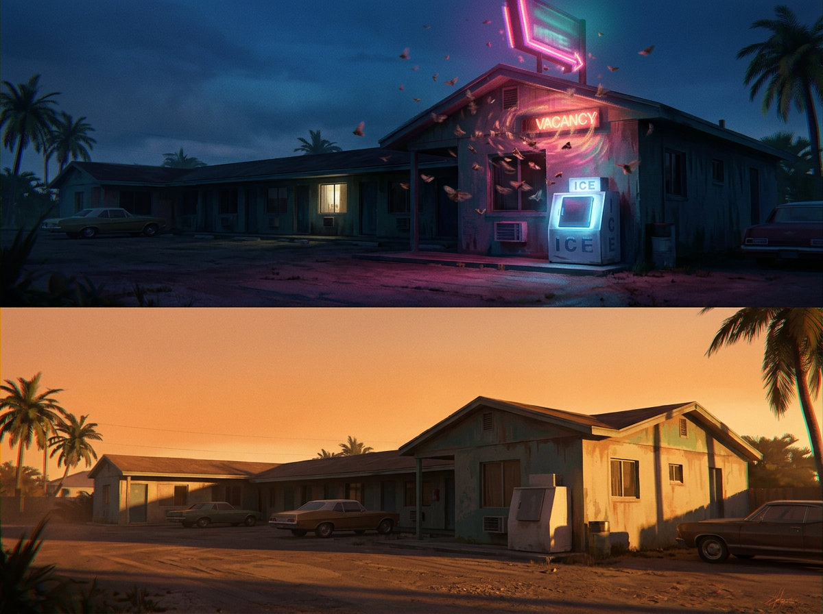 Fachada de motel · ao entardecer 2