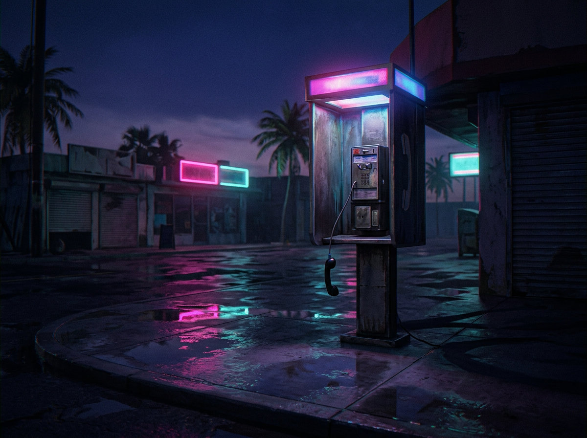 Telefone na chuva · em noite fechada