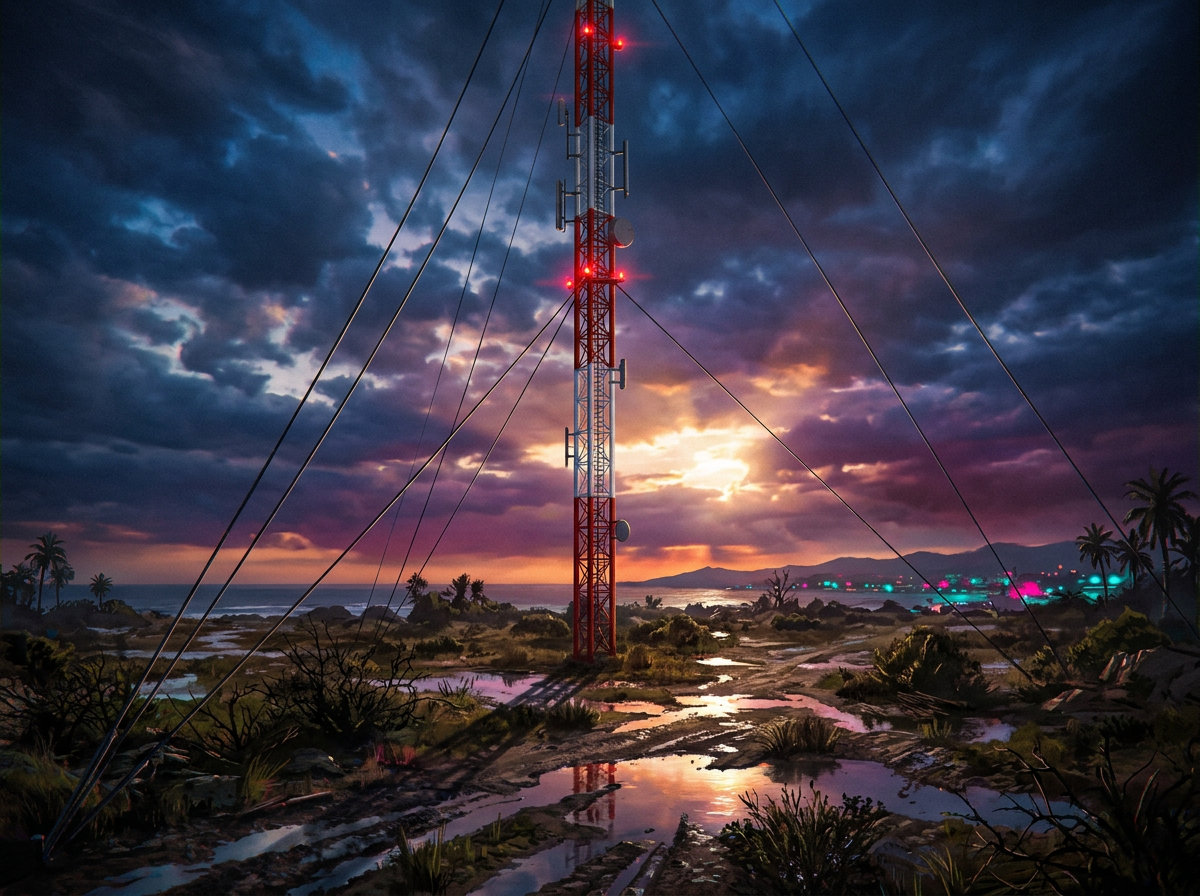 Torre de rádio · depois da tempestade
