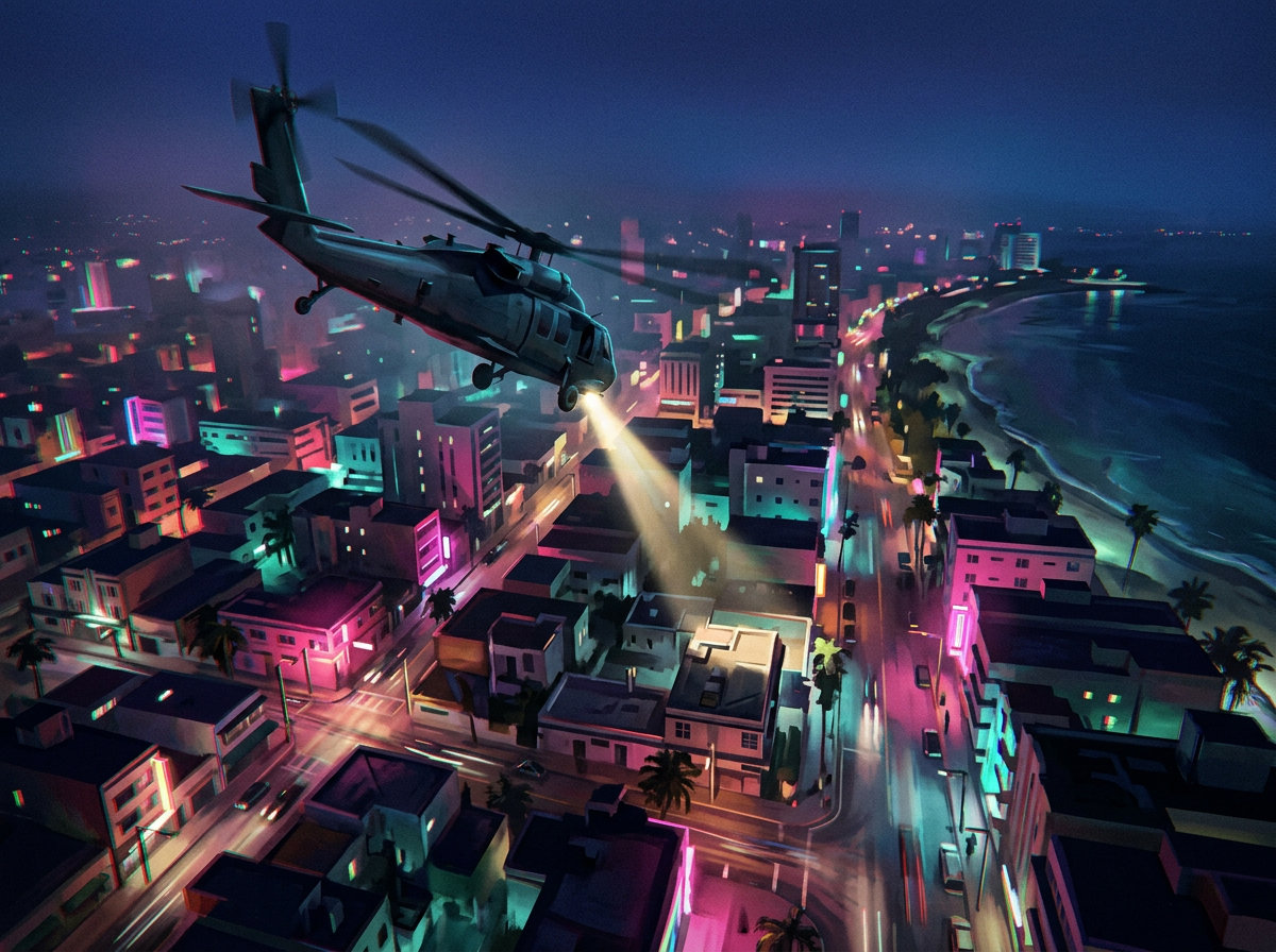 Helicóptero sobre a cidade