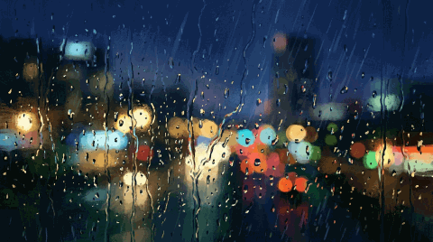 Chuva no vidro · ao entardecer