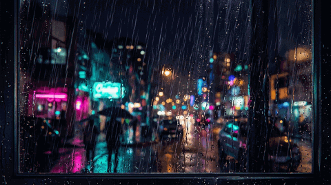 Chuva no vidro · em noite fechada