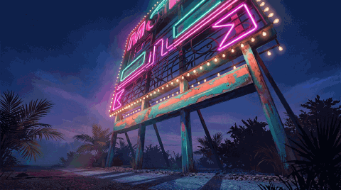 Letreiro de motel · ao amanhecer