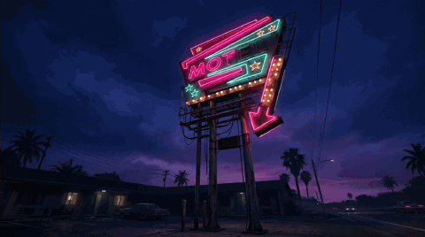 Letreiro de motel · ao amanhecer 2
