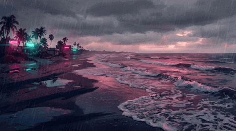 Mar em loop · sob chuva 2