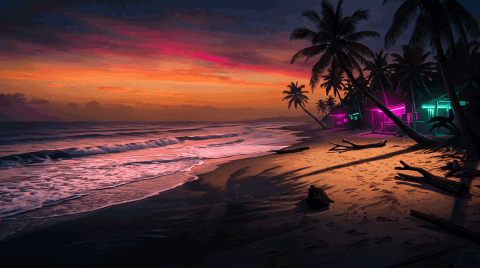 Mar em loop · ao entardecer