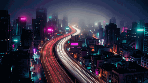 Trânsito noturno · na neblina