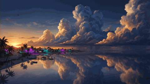 Nuvens sobre a baía