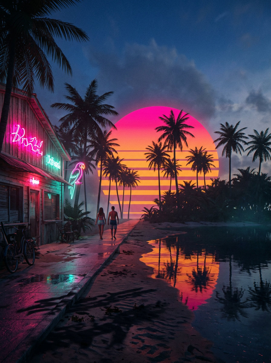 Sol de neon · ao amanhecer