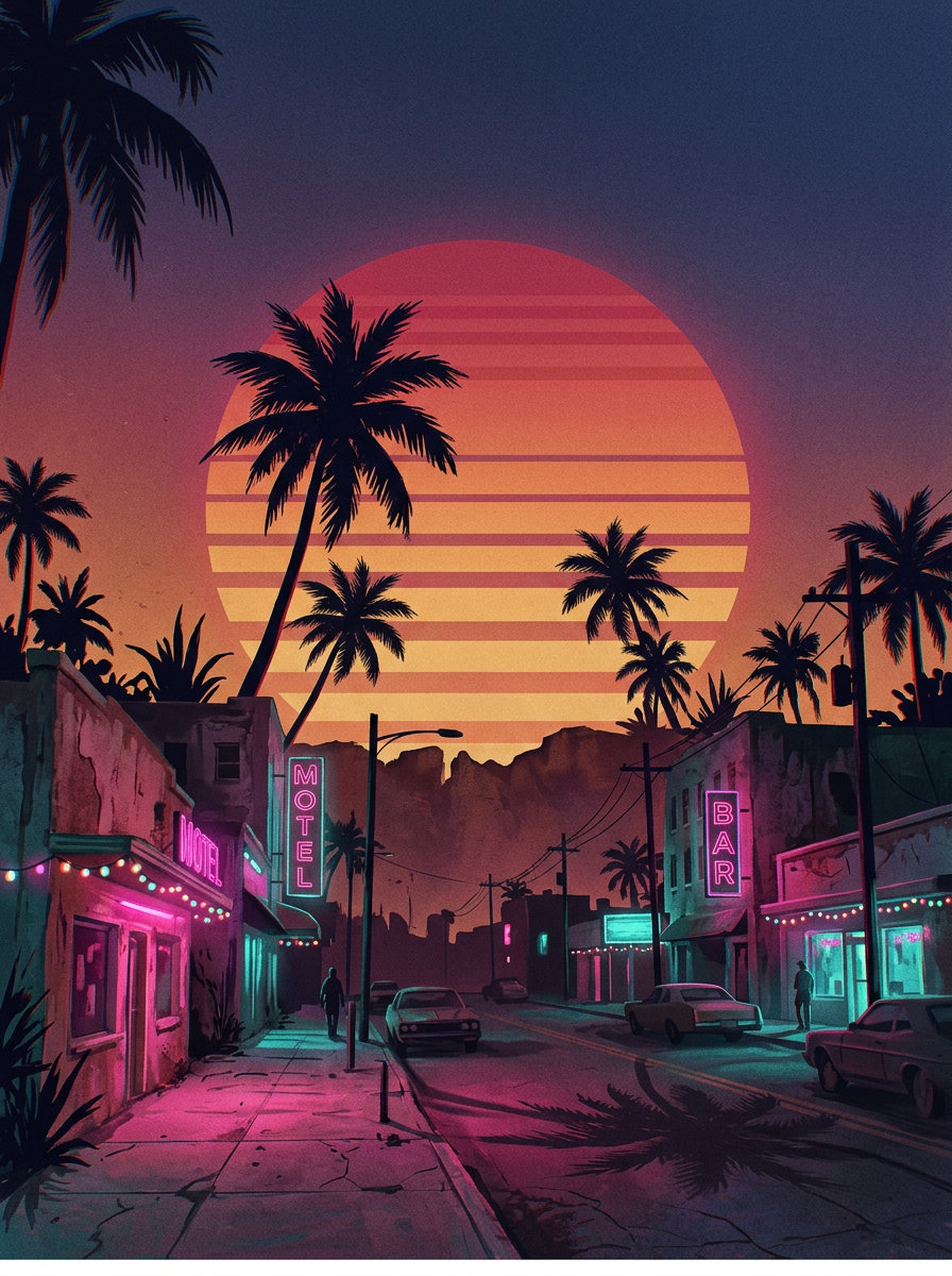 Sol de neon · ao meio-dia