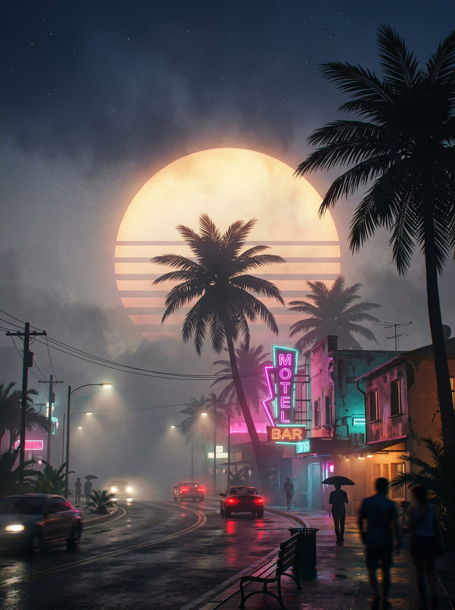 Sol de neon · na neblina 2