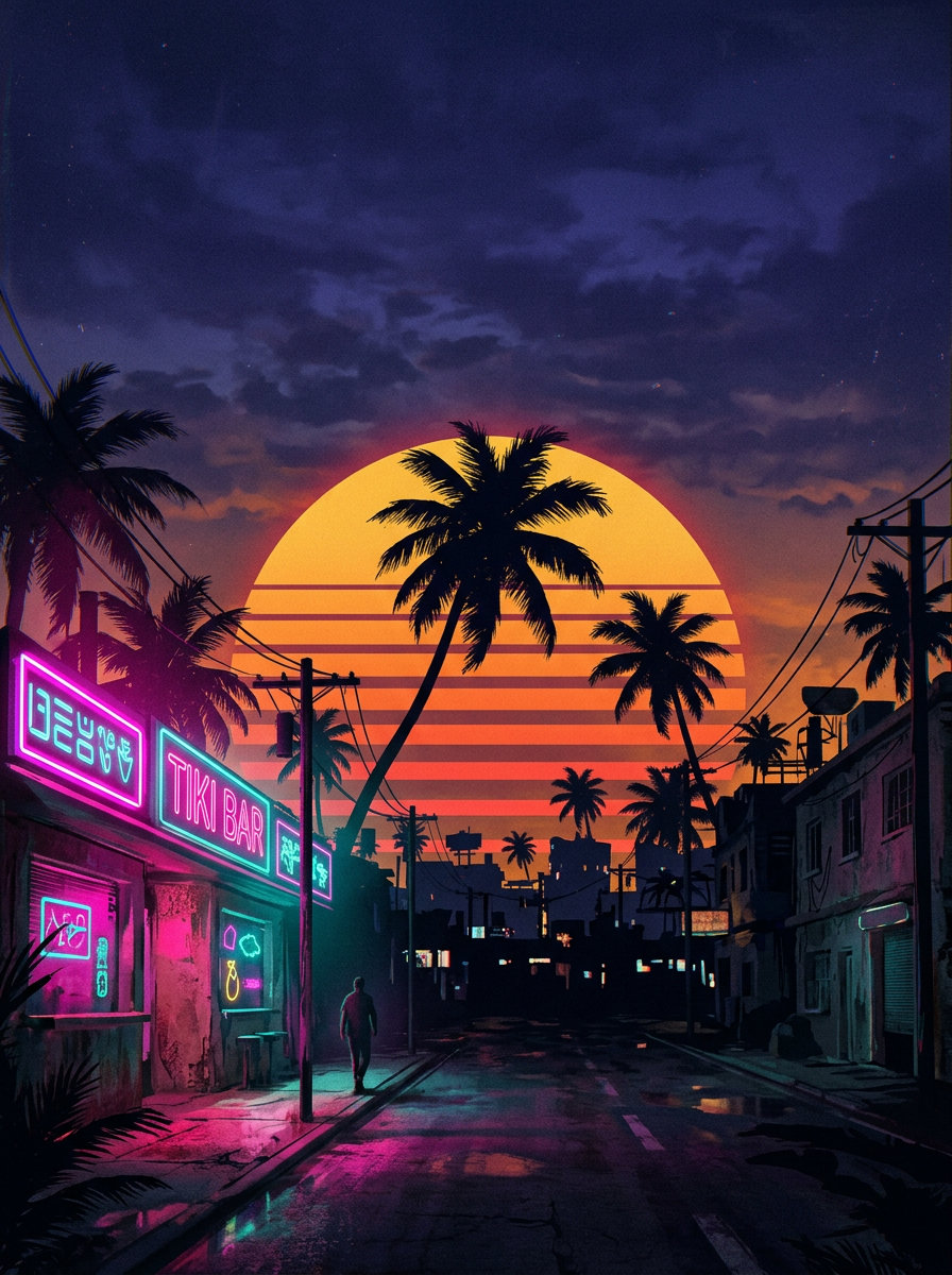 Sol de neon · sob o neon