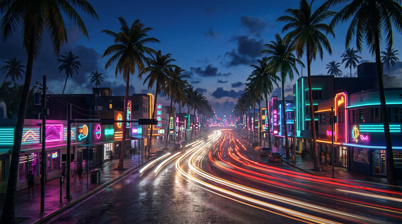 Avenida de palmeiras · ao amanhecer