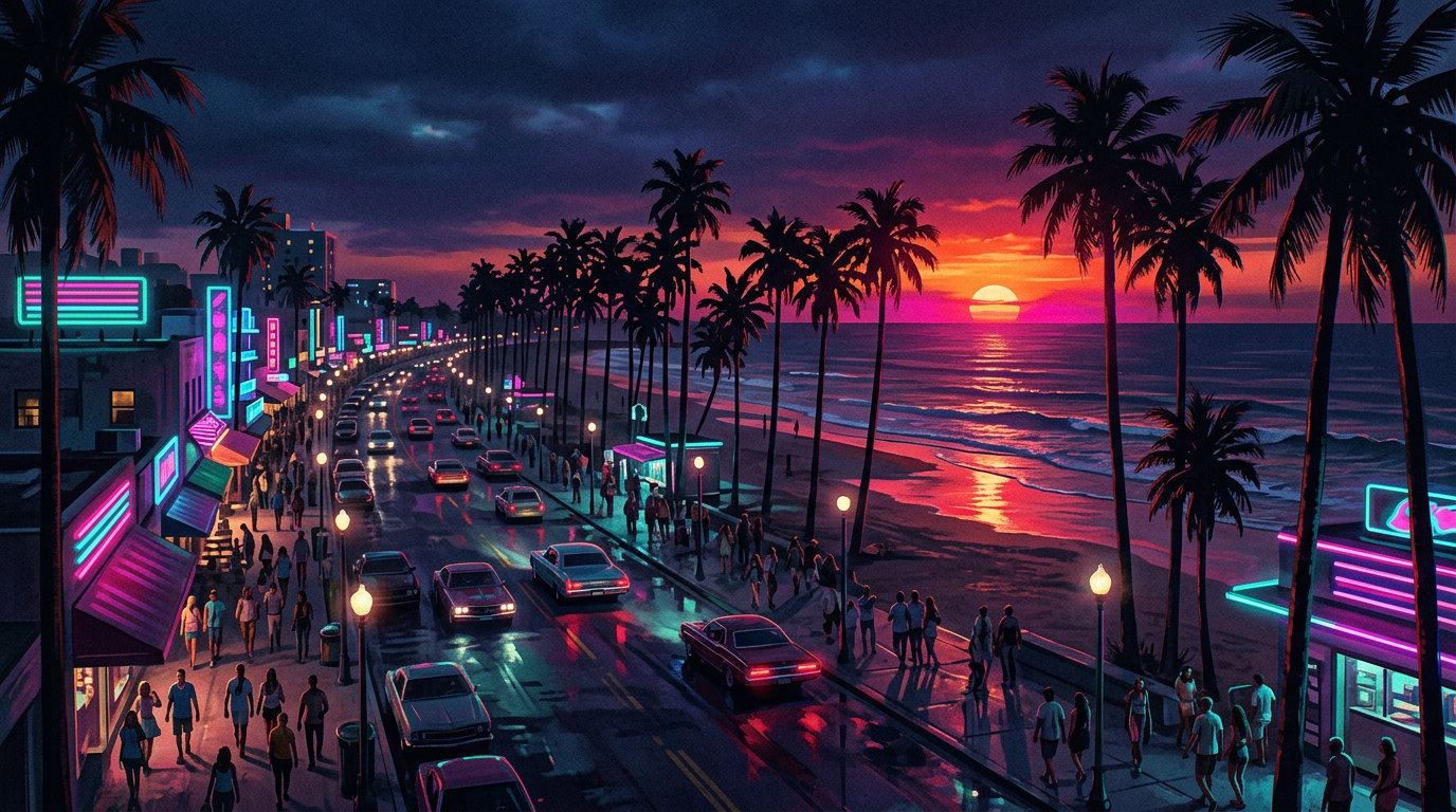Sol na orla · sob o neon