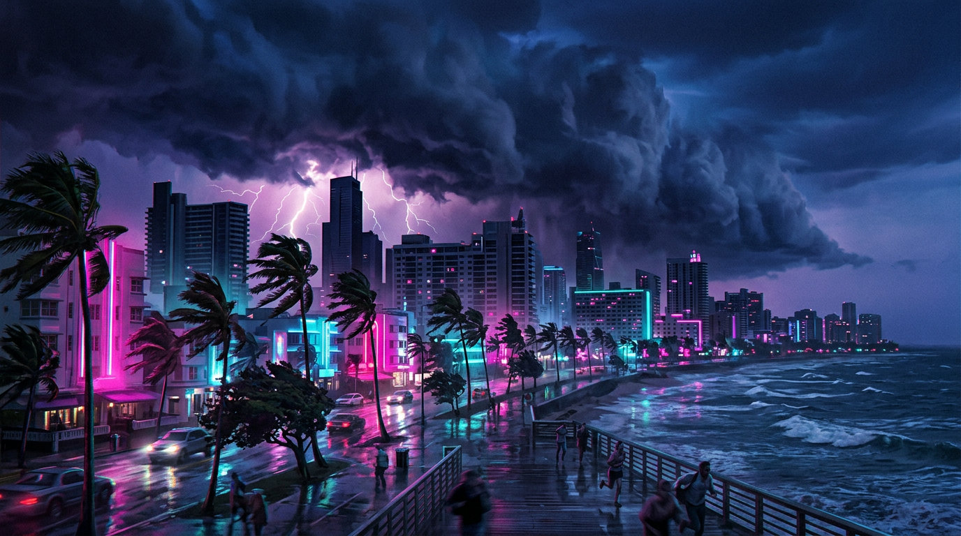Tempestade tropical · sob o neon