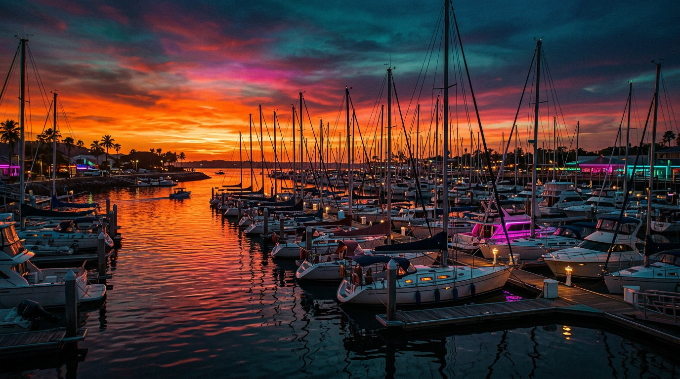 Marina ao crepúsculo